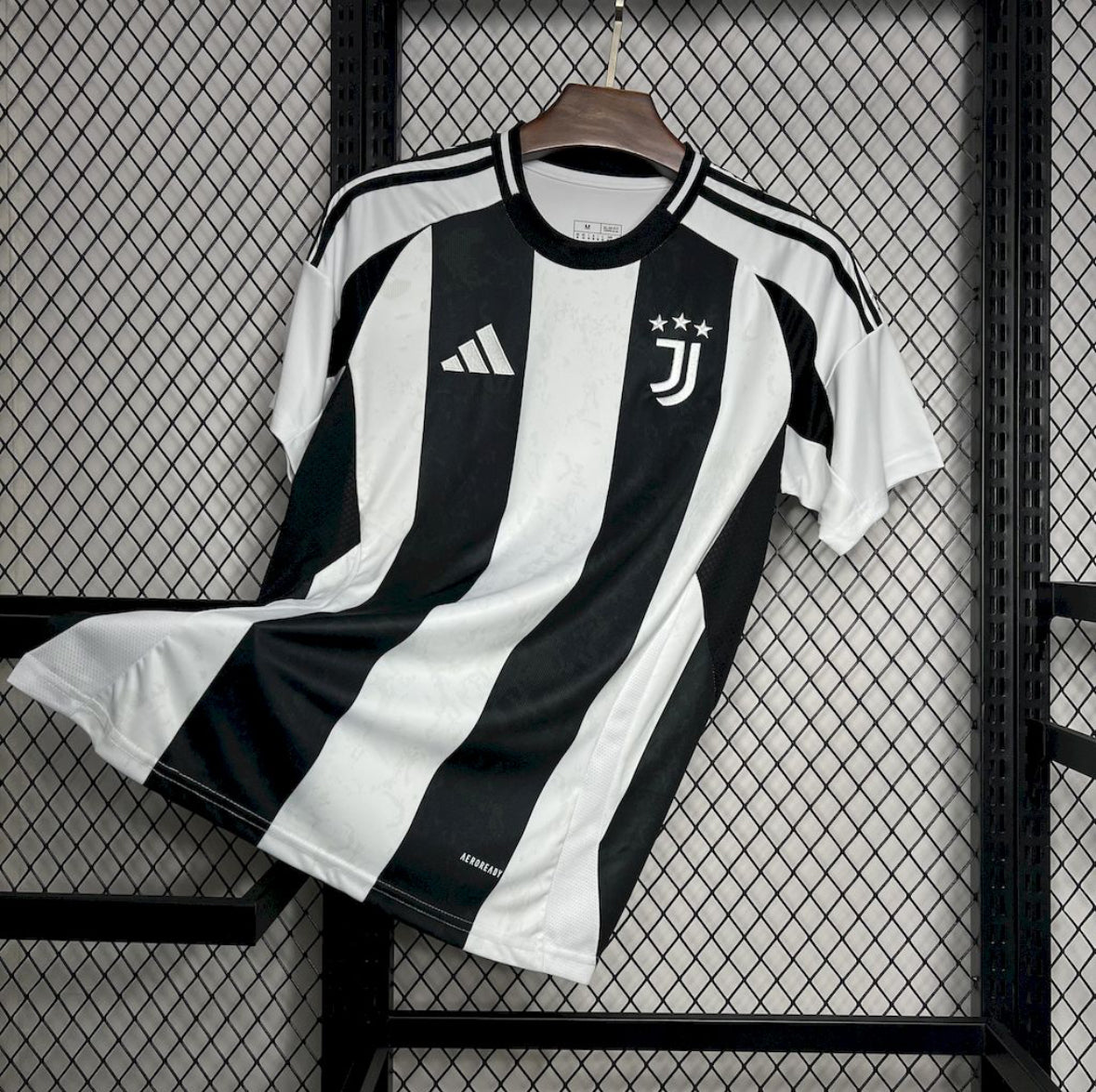 Maillot Juventus domicile 2024-2025 rayures noir et blanc logo Adidas