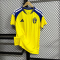 Maillot Suède CDM 2026 Coupe du Monde jaune avec logo officiel