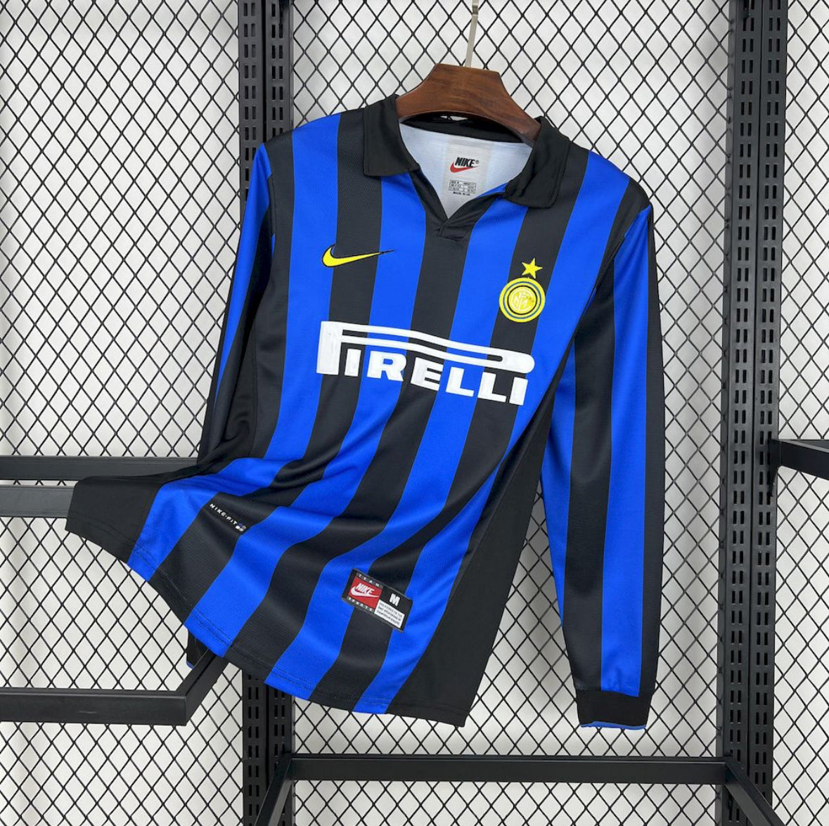 Maillot Inter Milan Rétro domicile manches longues 1998-1999 bleu et noir