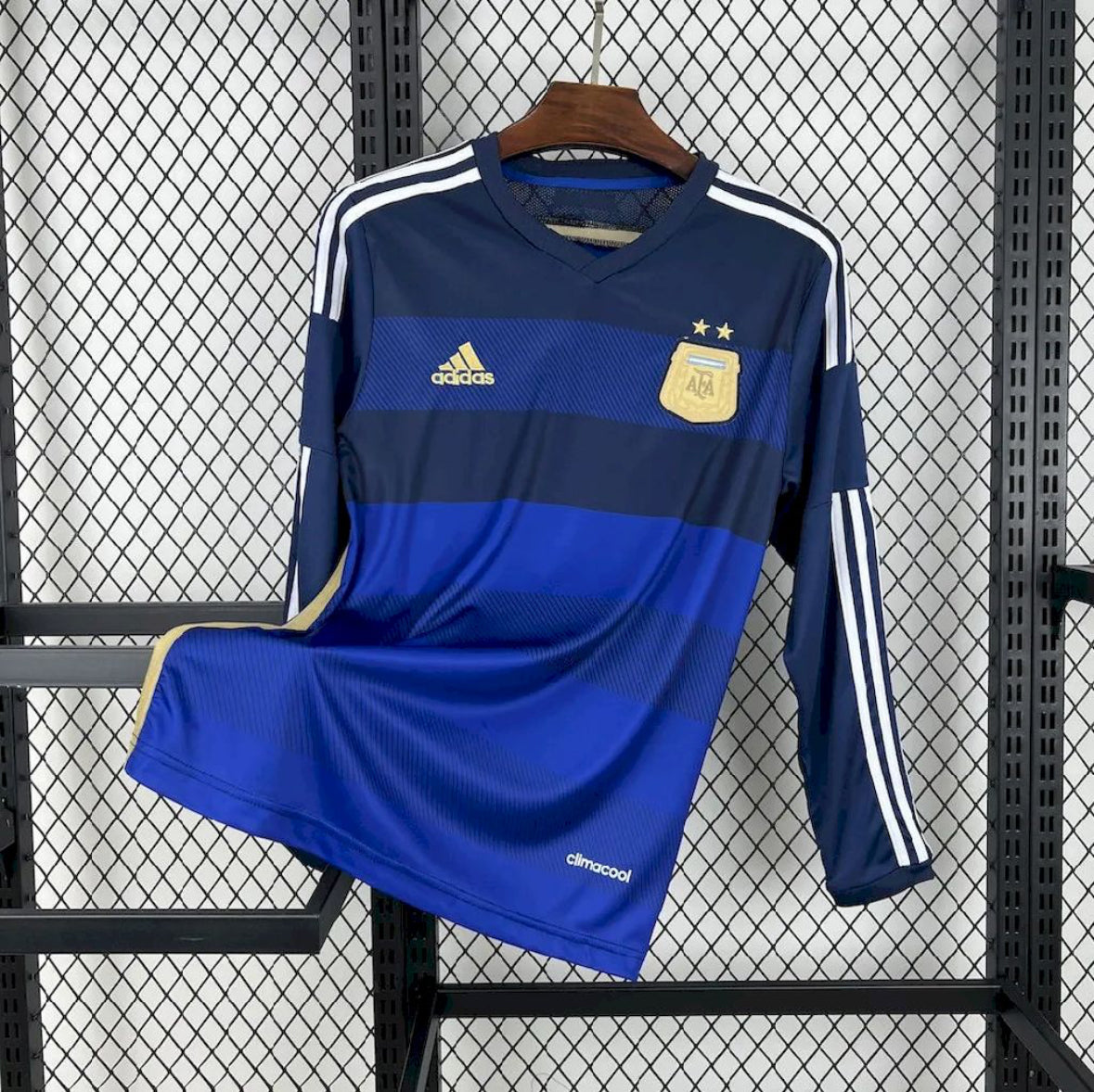 Maillot rétro Argentine extérieur manches longues 2014 blanc vintage