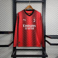 Maillot AC Milan domicile manches longues 2023-2024 rouge et noir