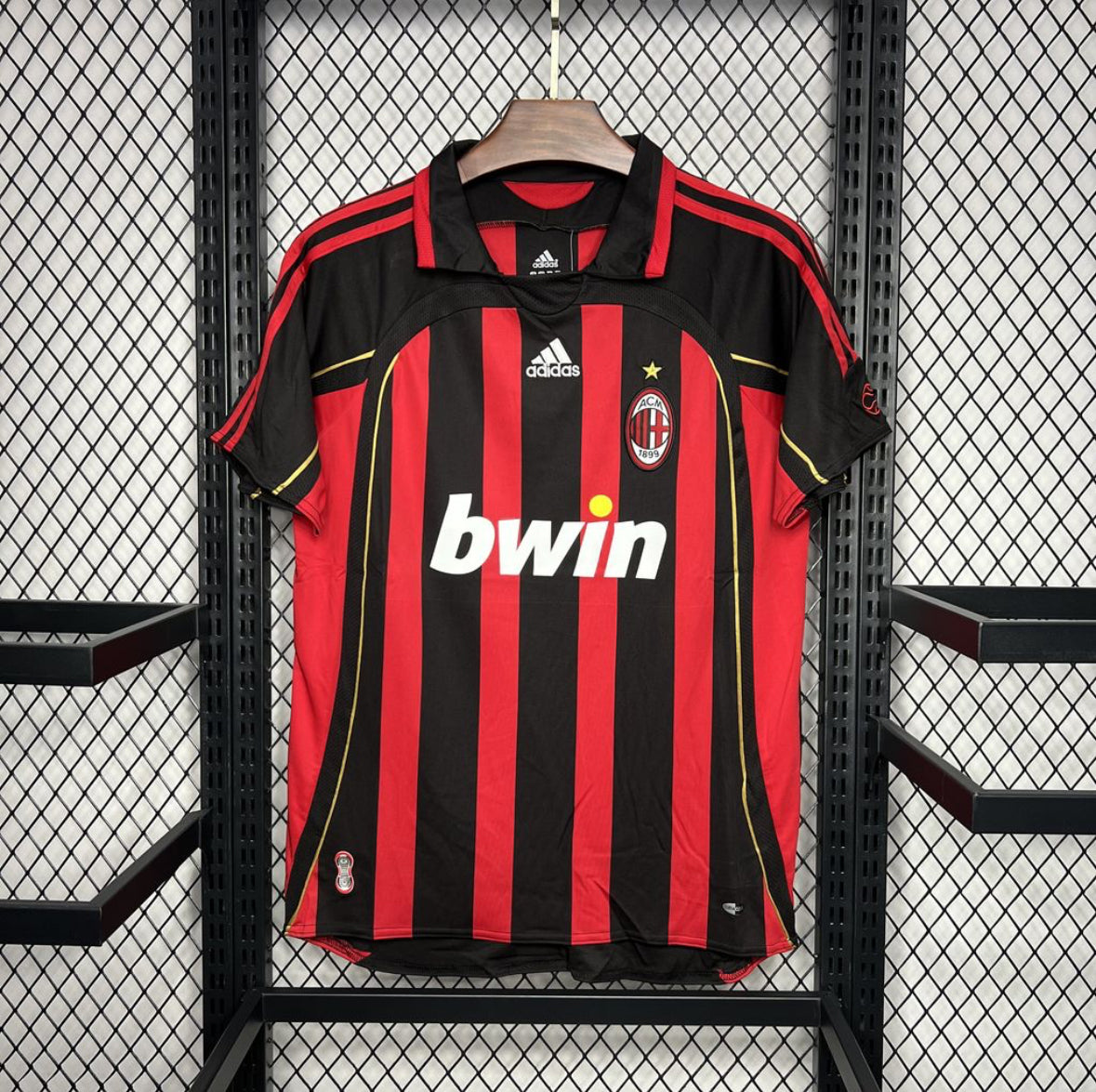 Maillot AC Milan Rétro domicile 2006-2007 rouge et noir Champions League
