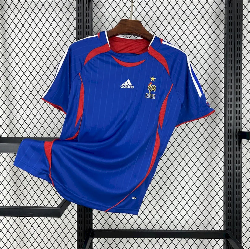 Maillot Équipe de France Rétro domicile 2006 bleu marine Zidane final