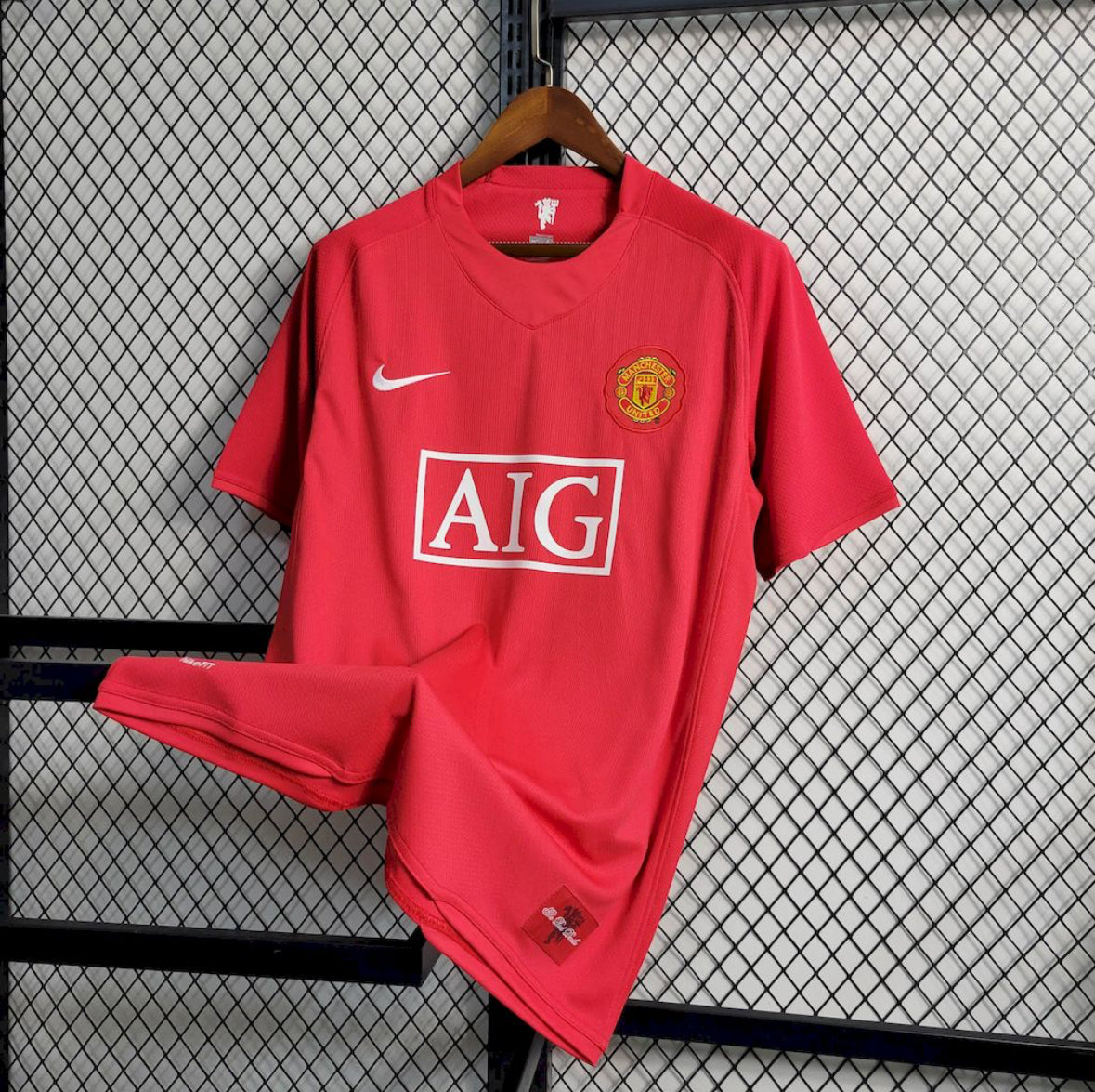 Maillot Manchester United Rétro domicile 2007-2008 rouge champion Nike