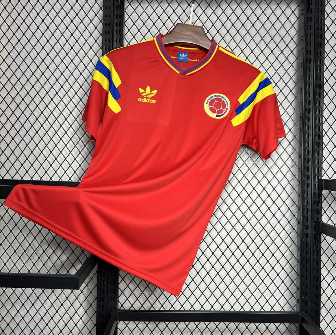 Maillot rétro Colombie extérieur 1990 blanc Coupe du Monde vintage