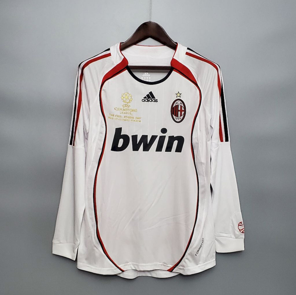 Maillot AC Milan Rétro manches longues extérieur 2006-2007 blanc vintage