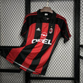 Maillot AC Milan Rétro domicile 2000-2002 rouge et noir vintage Adidas