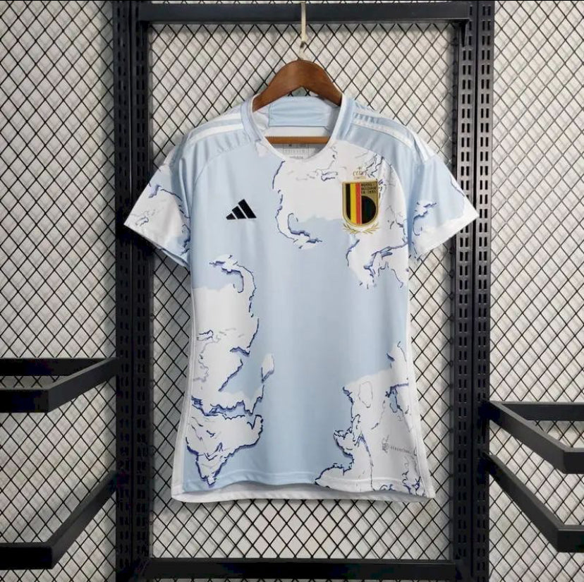 Maillot Belgique extérieur 2023-2024 blanc et noir avec logo Adidas