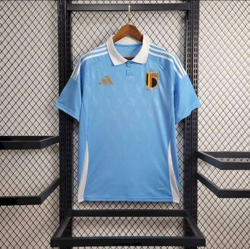 Maillot Belgique extérieur 2024-2025 blanc avec logo Adidas et FRB