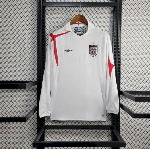 Maillot Angleterre Rétro domicile manches longues 2005 blanc vintage