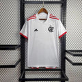 Maillot Flamengo extérieur 2024-2025 blanc avec logo Adidas et CRF