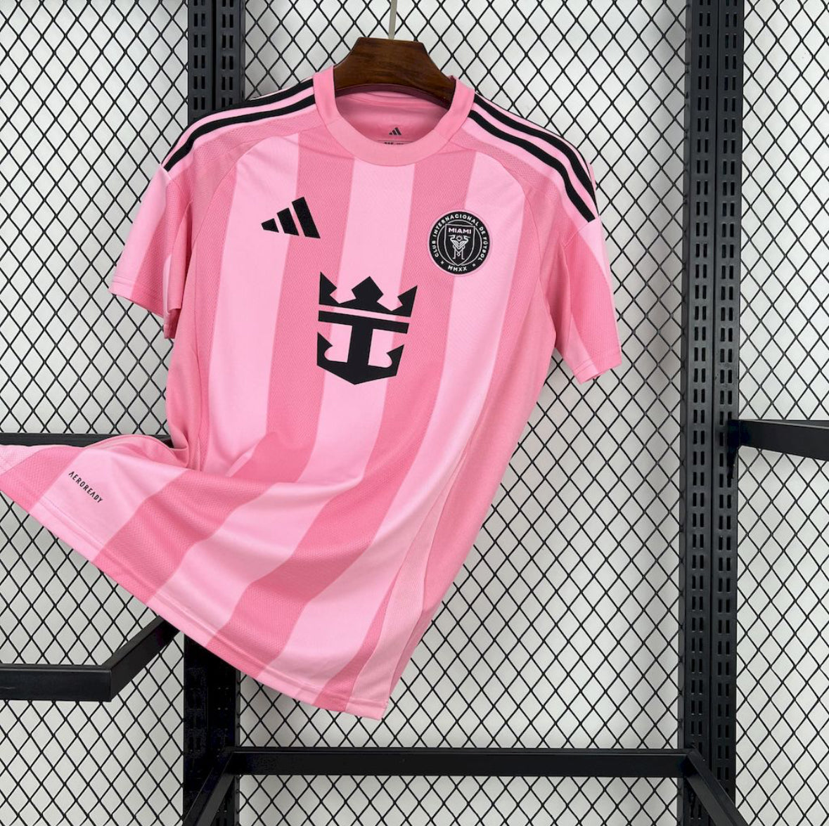 Maillot Inter Miami domicile 2025-2026 rose et noir avec logo Adidas