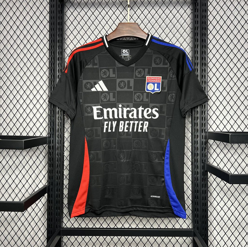 Maillot Olympique Lyonnais extérieur 2024-2025 rouge avec logo Adidas