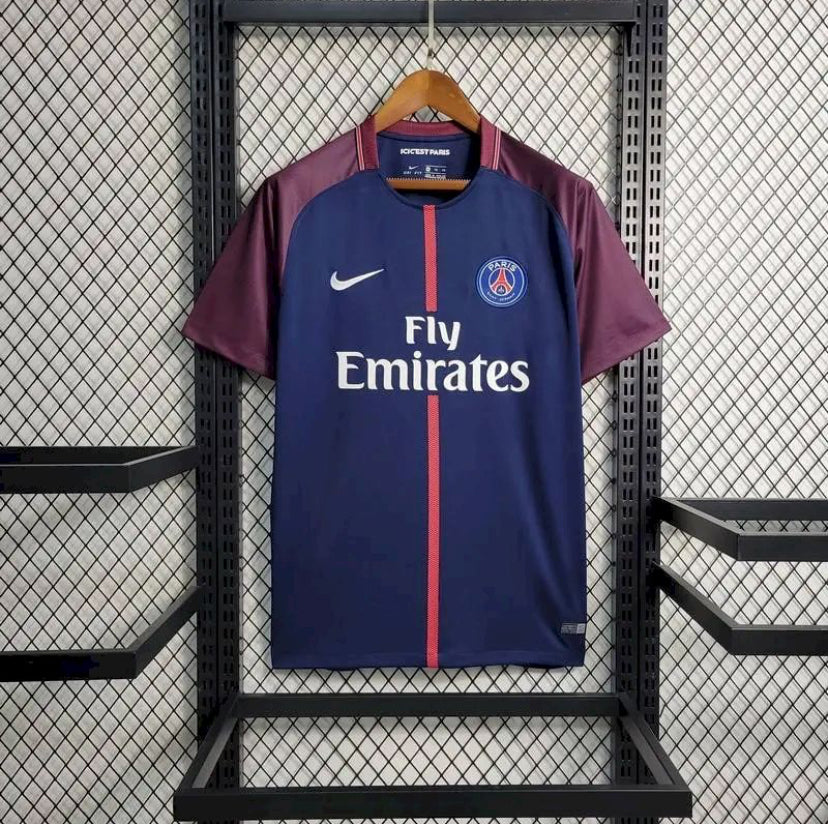 Maillot PSG Rétro domicile 2017-2018 bleu marine avec Jordan Brand