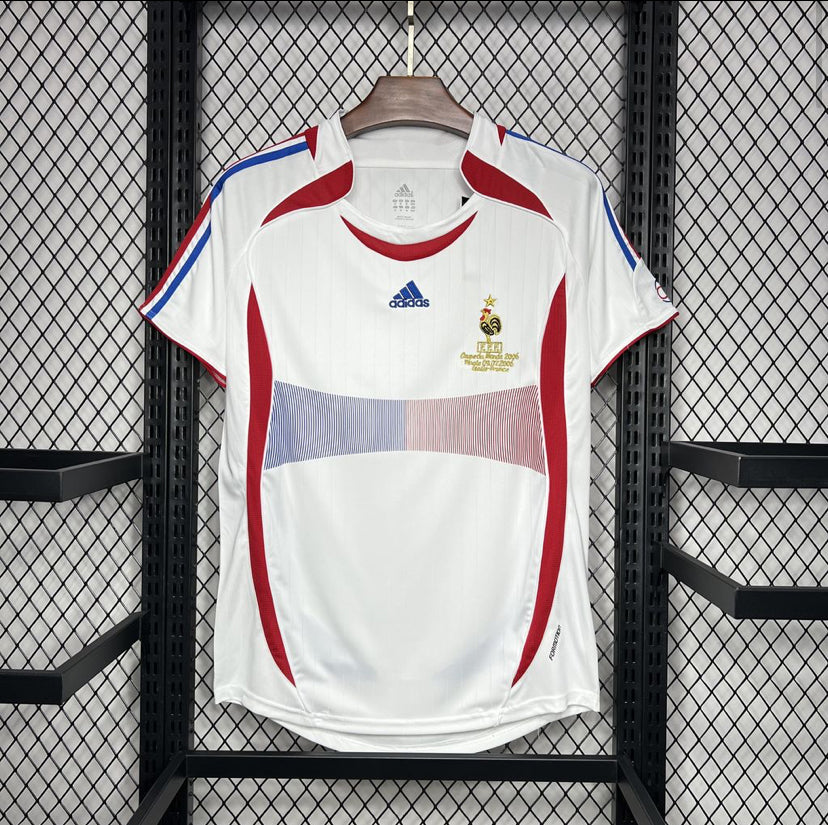 Maillot Équipe de France Rétro extérieur 2006 blanc demi-finaliste Allemagne