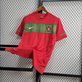 Maillot rétro Portugal domicile 2010 rouge avec écusson vintage