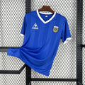 Maillot rétro Argentine extérieur 1986 bleu Maradona champion du monde