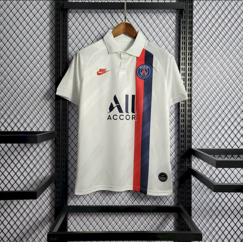 Maillot PSG Rétro Third 2019-2020 blanc Jordan avec logo Nike