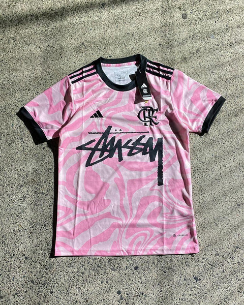 Maillot Stüssy Flamengo collab streetwear édition limitée rouge