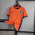 Maillot Pays-Bas domicile Euro 2024-2025 orange avec logo Nike KNVB