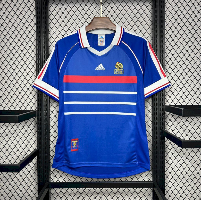 Maillot Équipe de France Rétro domicile CDM 1998 champion du monde bleu