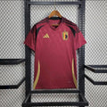 Maillot Belgique domicile 2024-2025 rouge avec logo Adidas et FRB