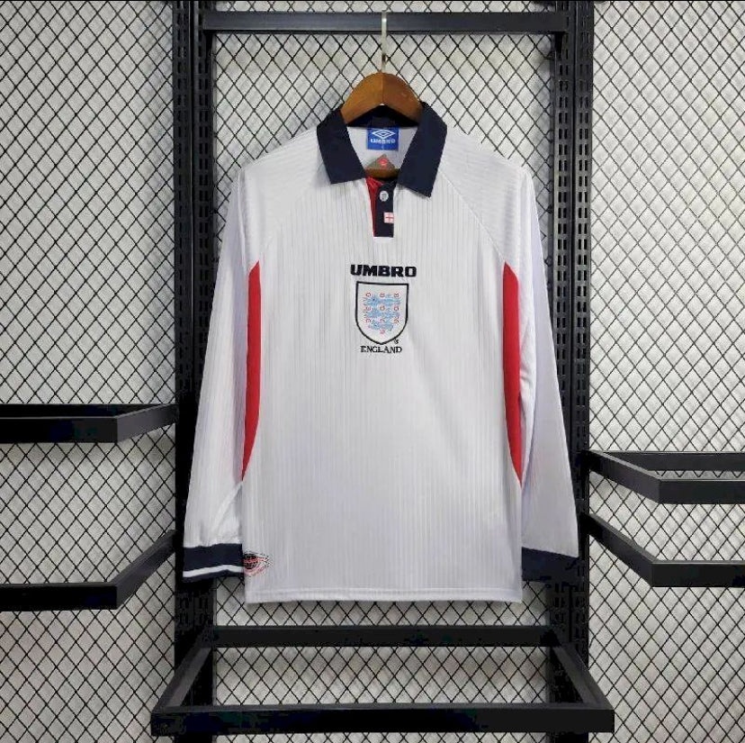 Maillot Angleterre Rétro domicile manches longues 1998 blanc vintage
