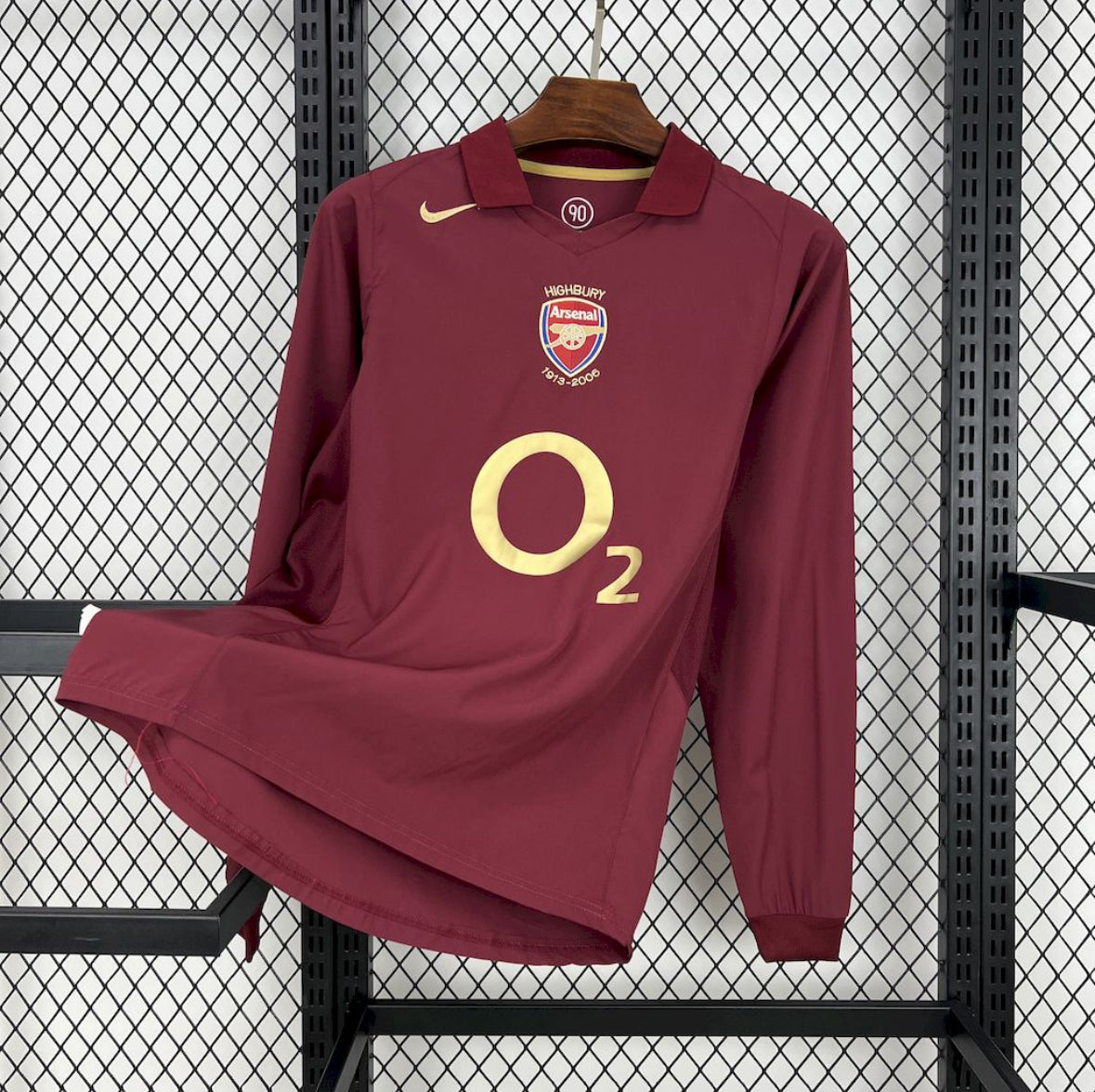 Maillot Arsenal Rétro manches longues domicile 2005-2006 rouge vintage
