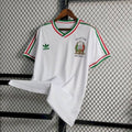 Maillot rétro Mexique extérieur 1985 blanc vintage avec écusson