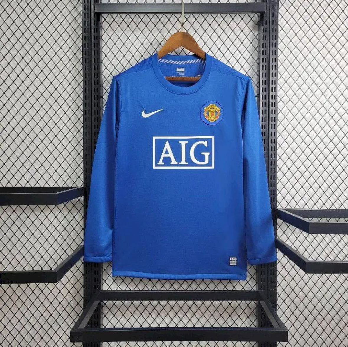 Maillot Manchester United Rétro manches longues Third 2008-2009 bleu ciel
