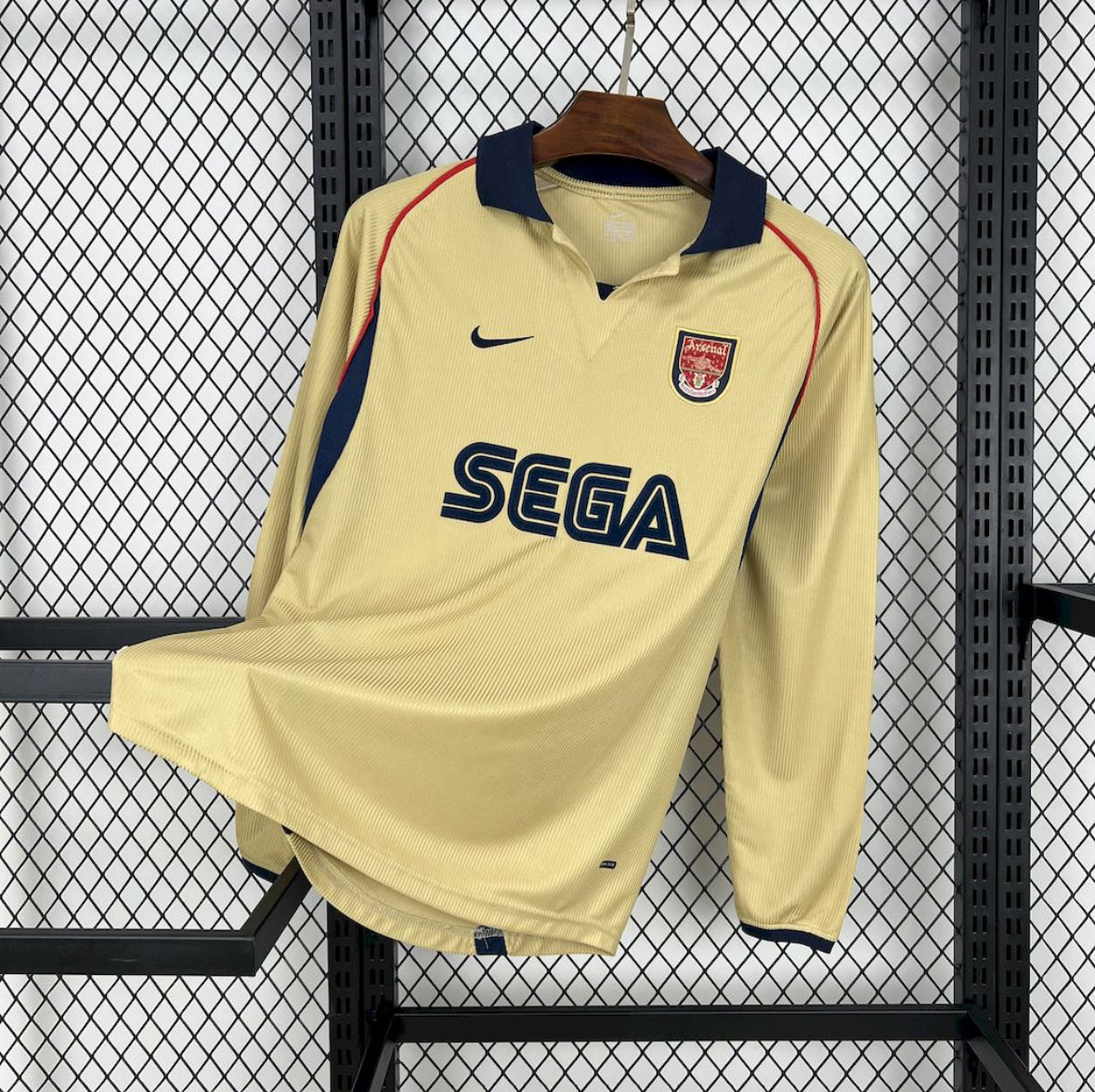 Maillot Arsenal Rétro manches longues 2001-2002 rouge Invincibles vintage