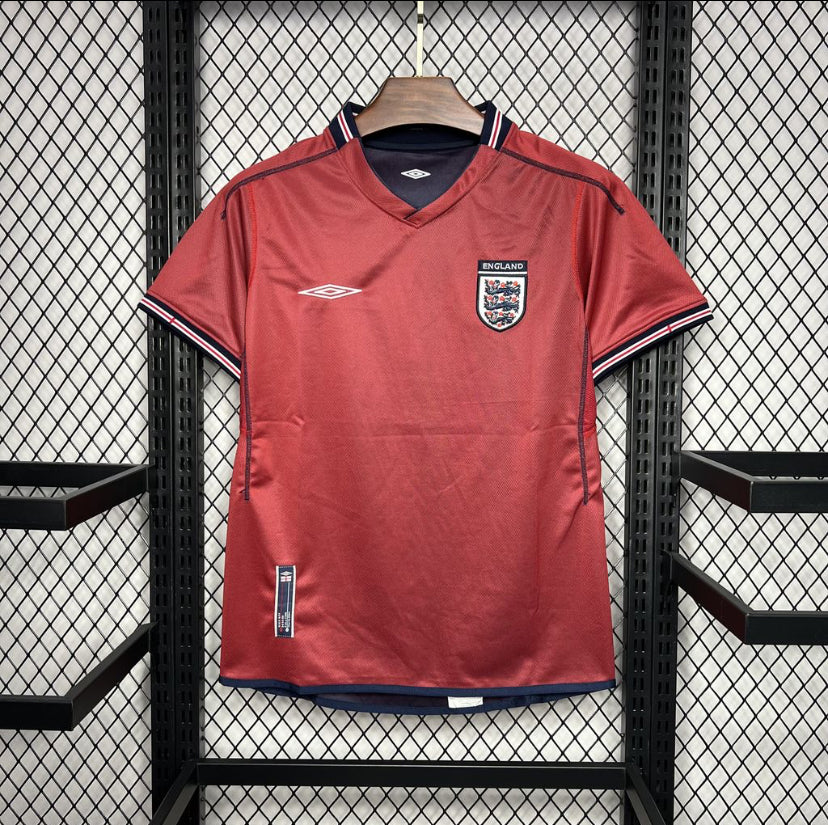 Maillot Angleterre Rétro extérieur 2002 rouge vintage Nike Beckham