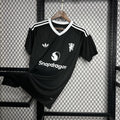 Maillot Manchester United noir 2025-2026 extérieur avec logo Adidas