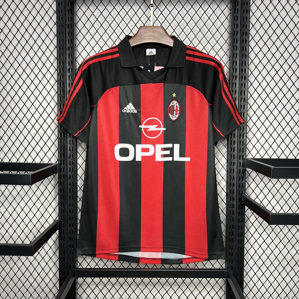 Maillot AC Milan Rétro 2000-2002 rayures rouge et noir Scudetto