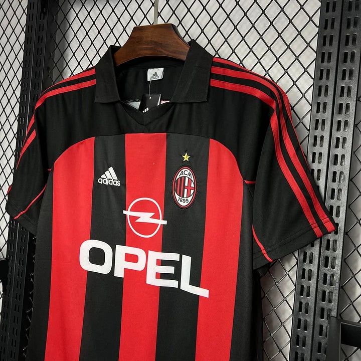 Maillot AC Milan Rétro 2000-2002 - détail col et manches