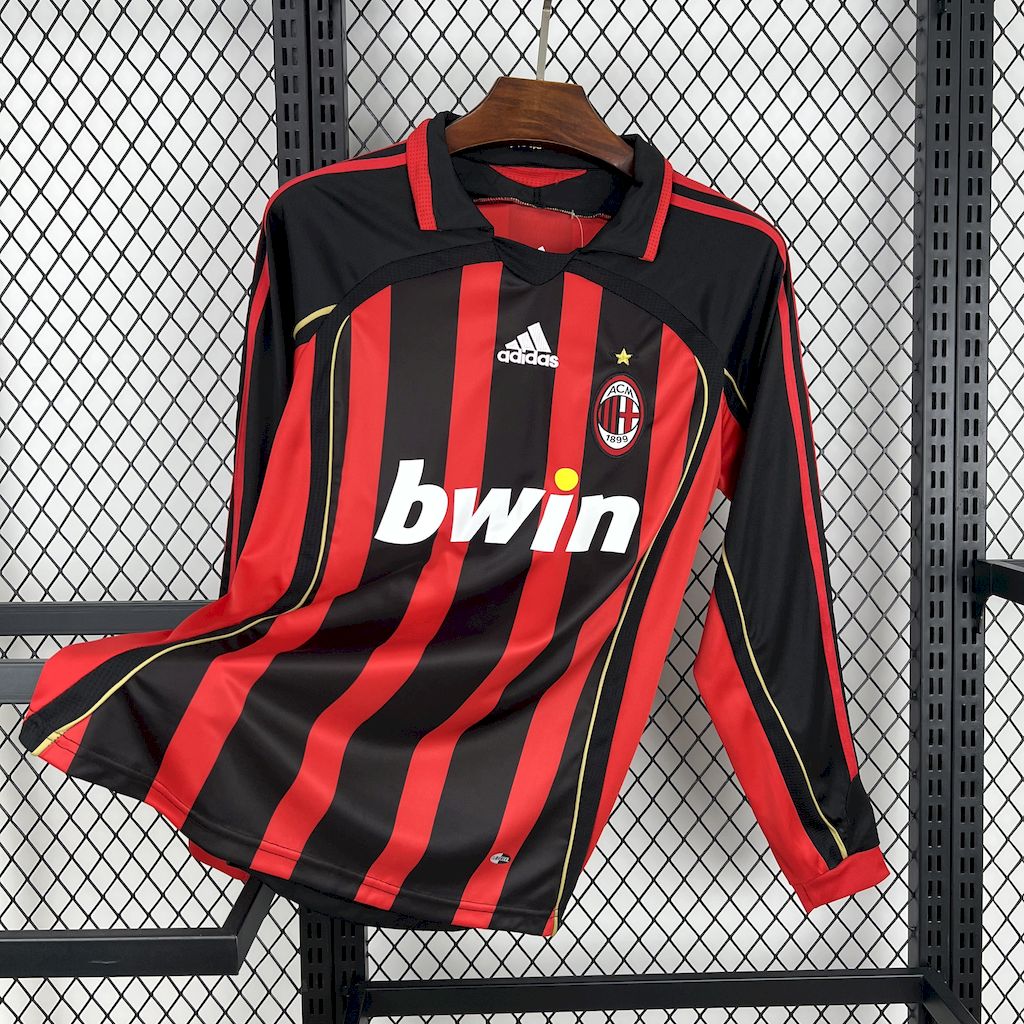 Maillot AC Milan manches longues 2006-2007 rouge et noir Champions League
