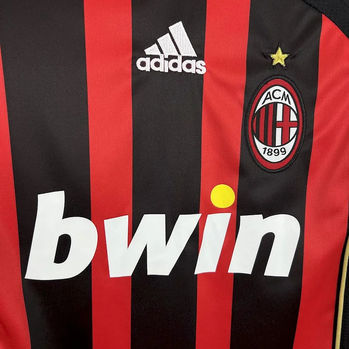 Maillot AC Milan manches longues 2006-2007 - détail col et manches