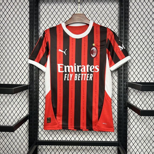 Maillot AC Milan domicile 2024-2025 rouge et noir rayures logo Puma