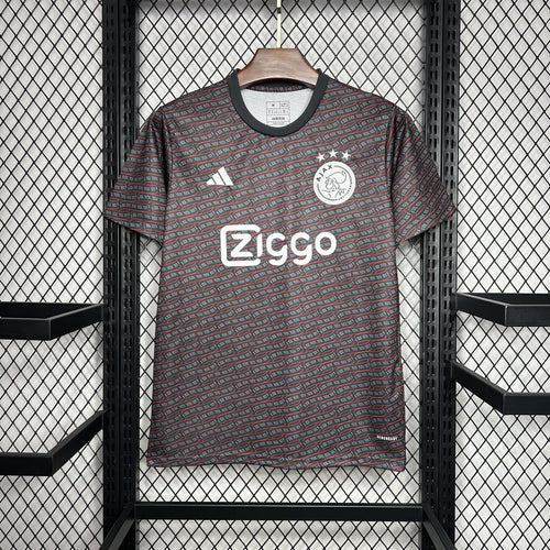 Maillot Ajax Prematch 2024-2025 tenue de préchauffage rouge et blanc