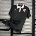 Maillot AS Monaco noir 2024-2025 avec logo du club et sponsor Kappa