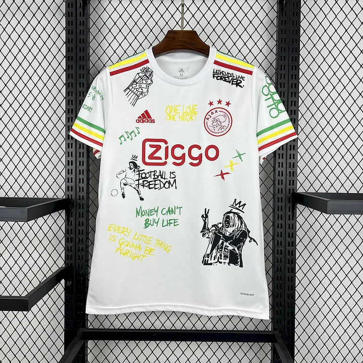 Maillot Ajax Amsterdam Bob Marley Concept 2025-2026 rouge et blanc One Love