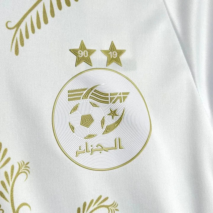 Maillot Algérie blanc 2024-2026 - détail logo et tissu