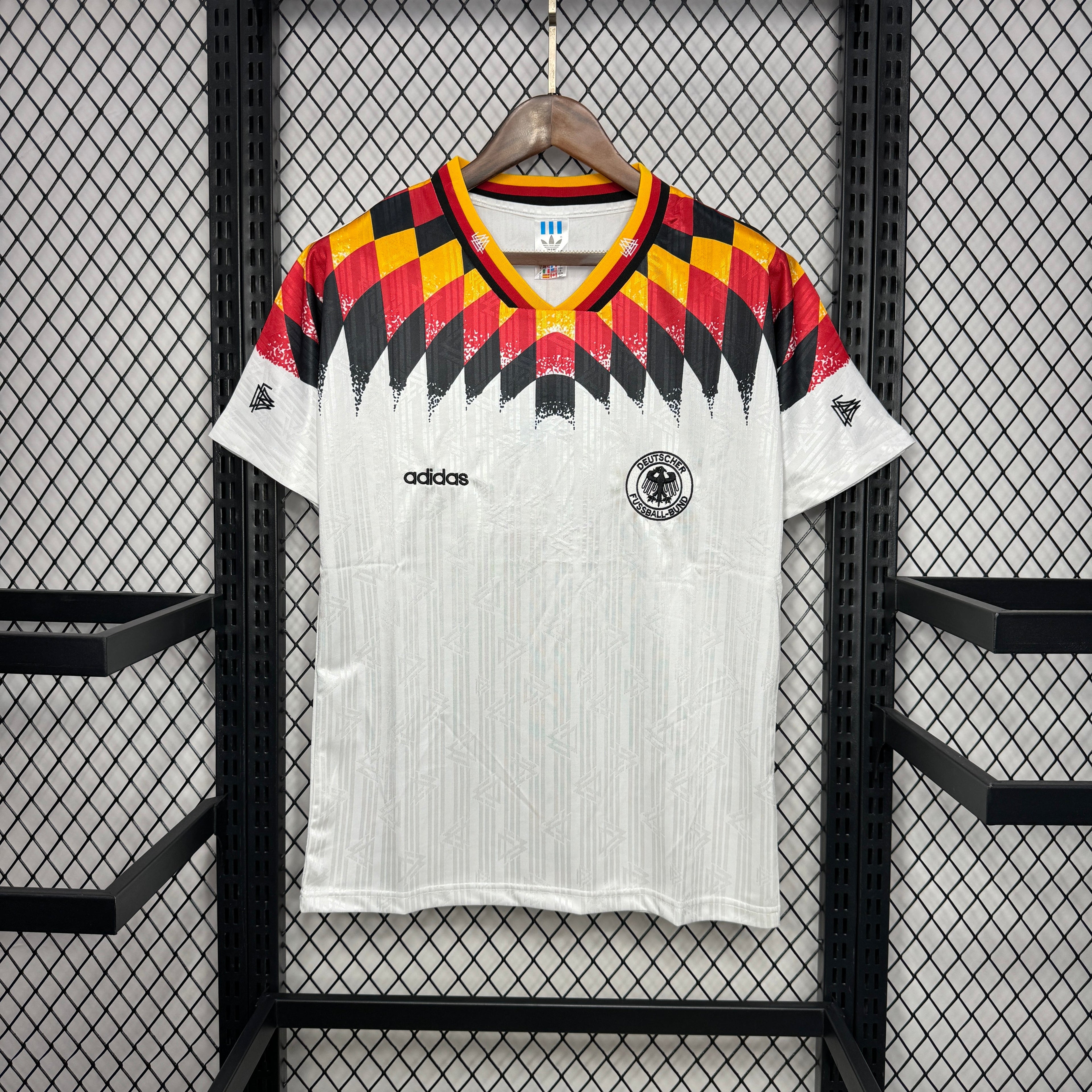 Maillot Allemagne Rétro 1994 blanc Coupe du Monde USA avec logo Adidas