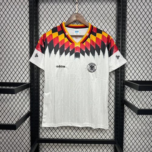 Maillot Allemagne Rétro 1994 blanc Coupe du Monde USA avec logo Adidas