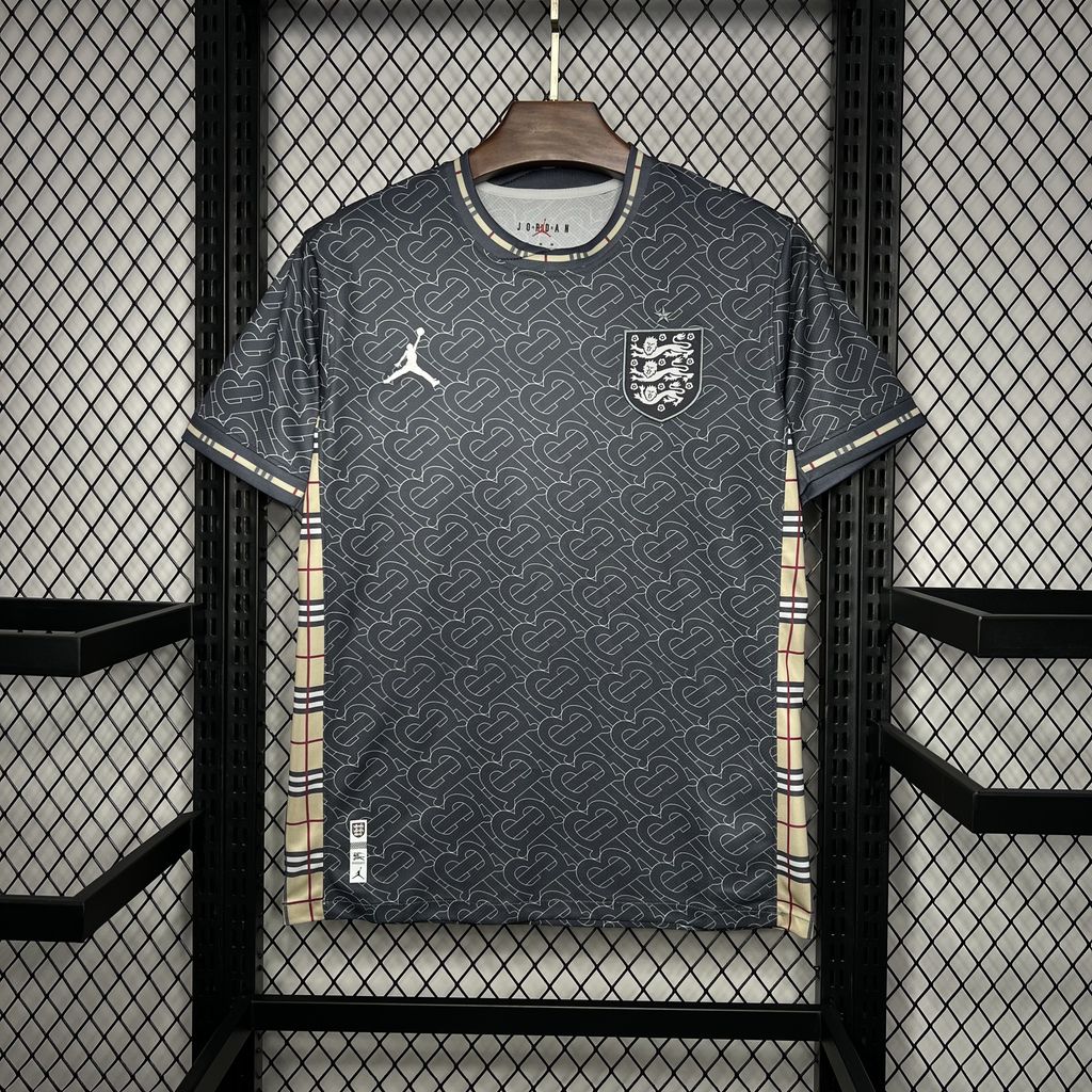 Maillot Angleterre Burberry Concept 2024-2025 blanc motifs Burberry