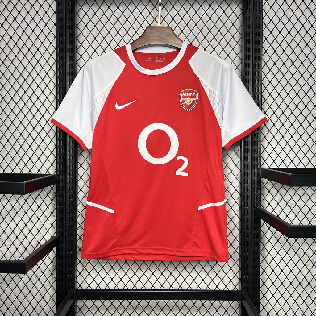 Maillot Arsenal Rétro 2002-2004 rouge et blanc sans manches Invincibles
