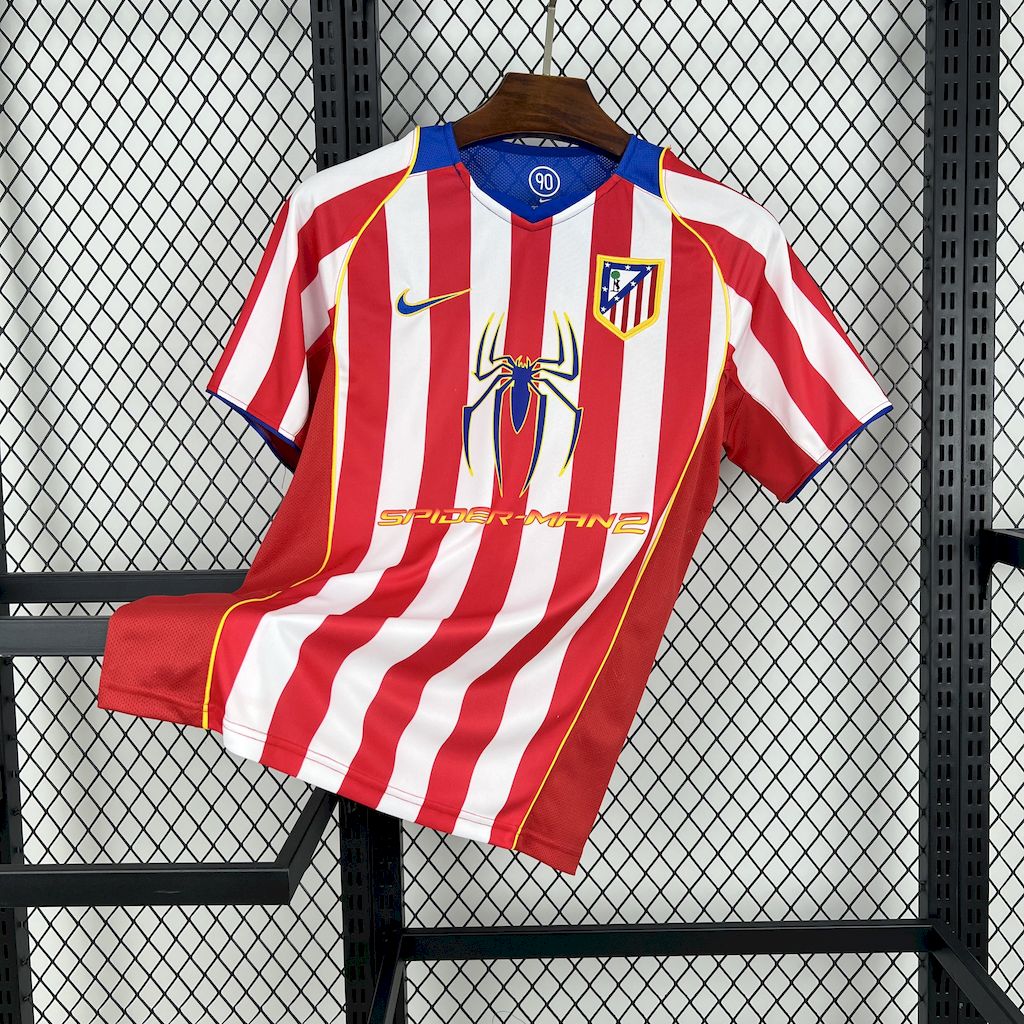 Maillot Atlético Madrid Rétro 2004-2005 rayures rouge et blanc classique