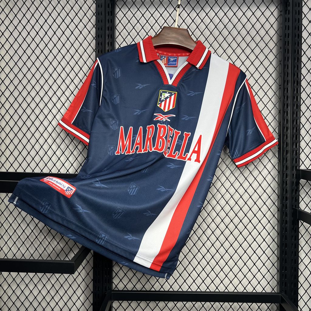 Maillot Atlético Madrid Rétro 1998-1999 rayures rouge et blanc vintage