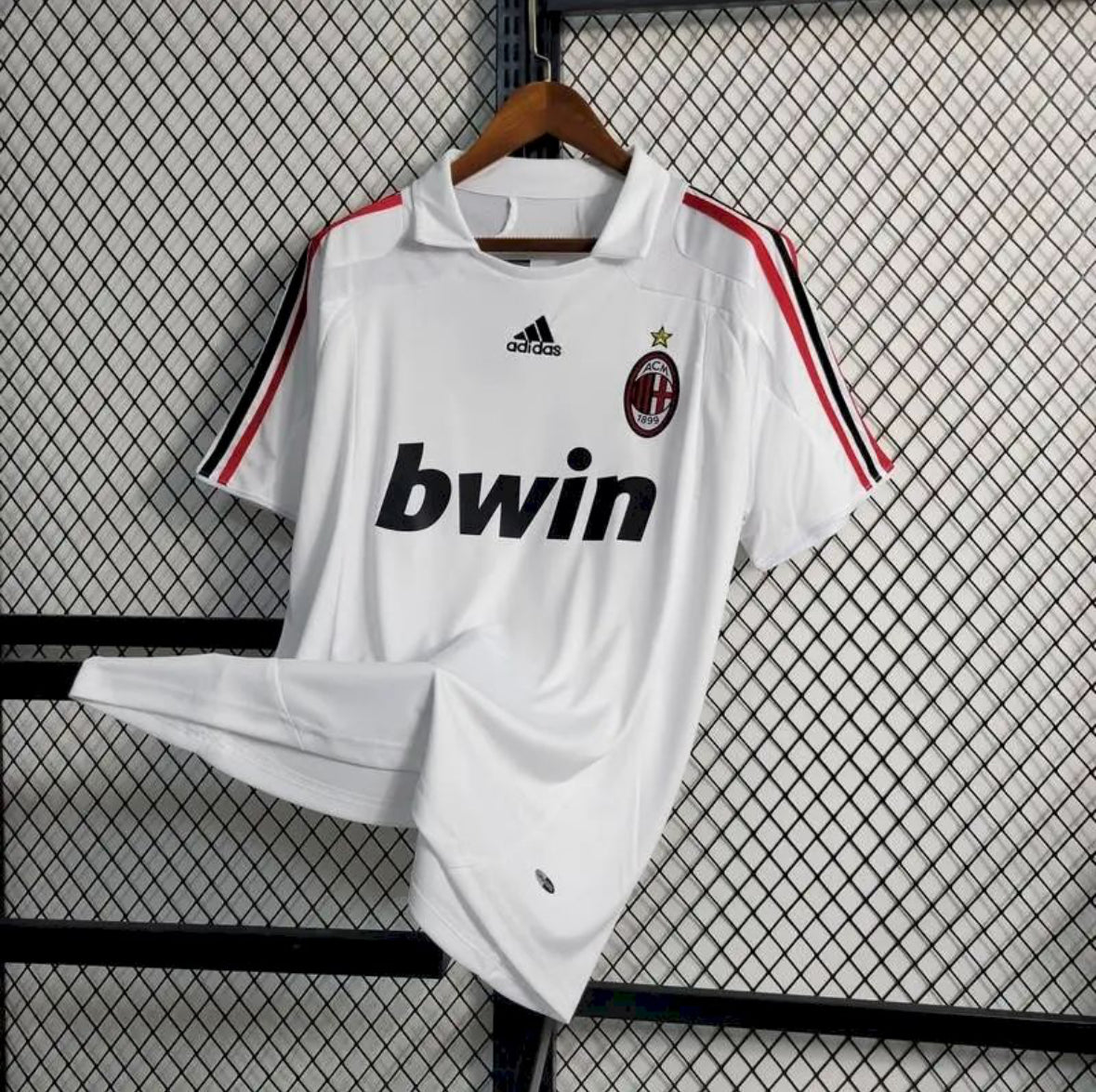 Maillot AC Milan Rétro extérieur 2007-2008 blanc vintage Adidas