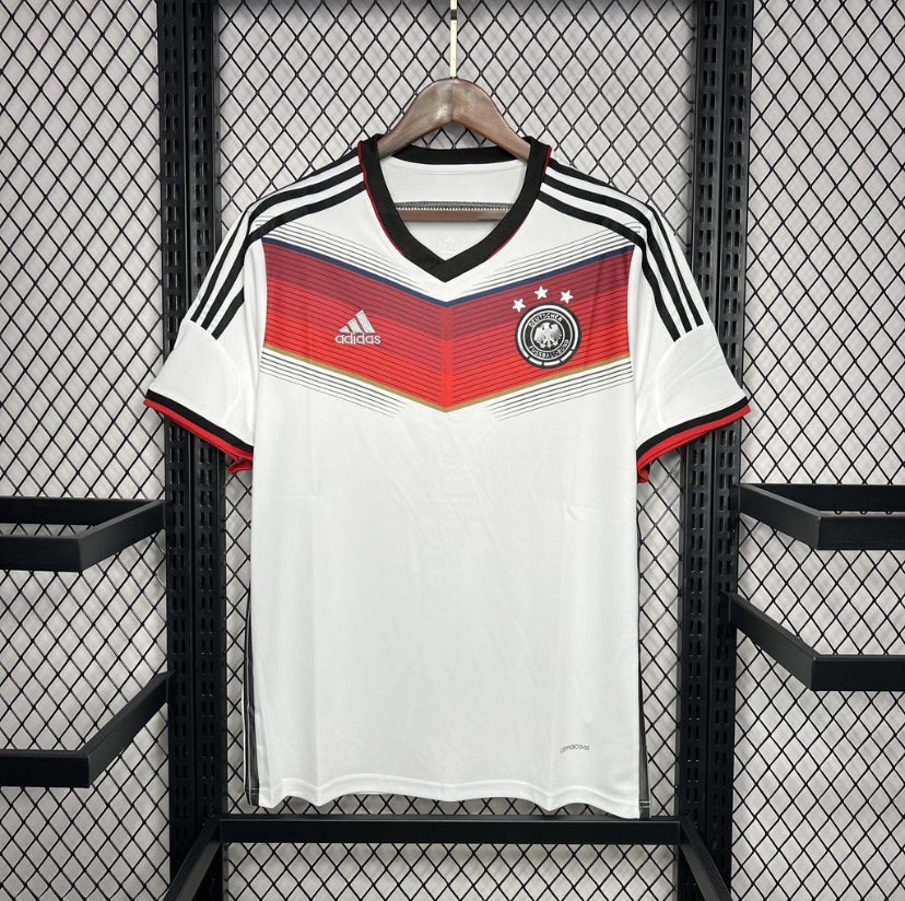 Maillot Allemagne Rétro domicile 2018 blanc avec logo Adidas DFB